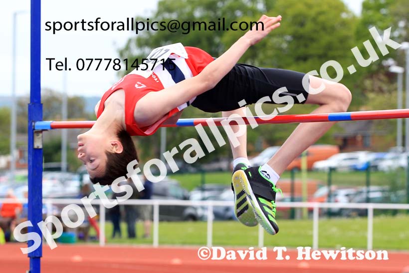 Boys Under-15s High Jump, 2023 North Eastern Track and Field Champs., Middlesbrough Sports Village, Middlesbrough. Photo: David T. Hewitson/Sports for All Pics